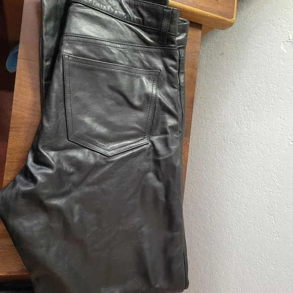 Vintage Gap Leather Boot Fit Black 31x30 Y2k